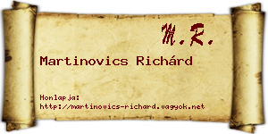 Martinovics Richárd névjegykártya