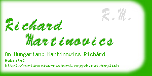 richard martinovics business card