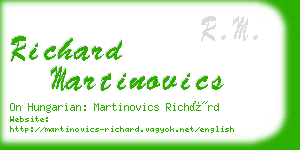 richard martinovics business card